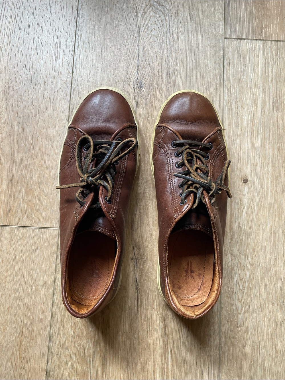 Frye Men's Brown Leather Lace-Up Sneakers